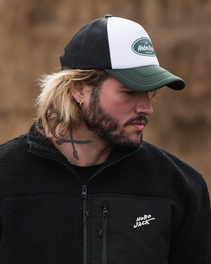 SHERPA FLEECE JACKET - BLACK