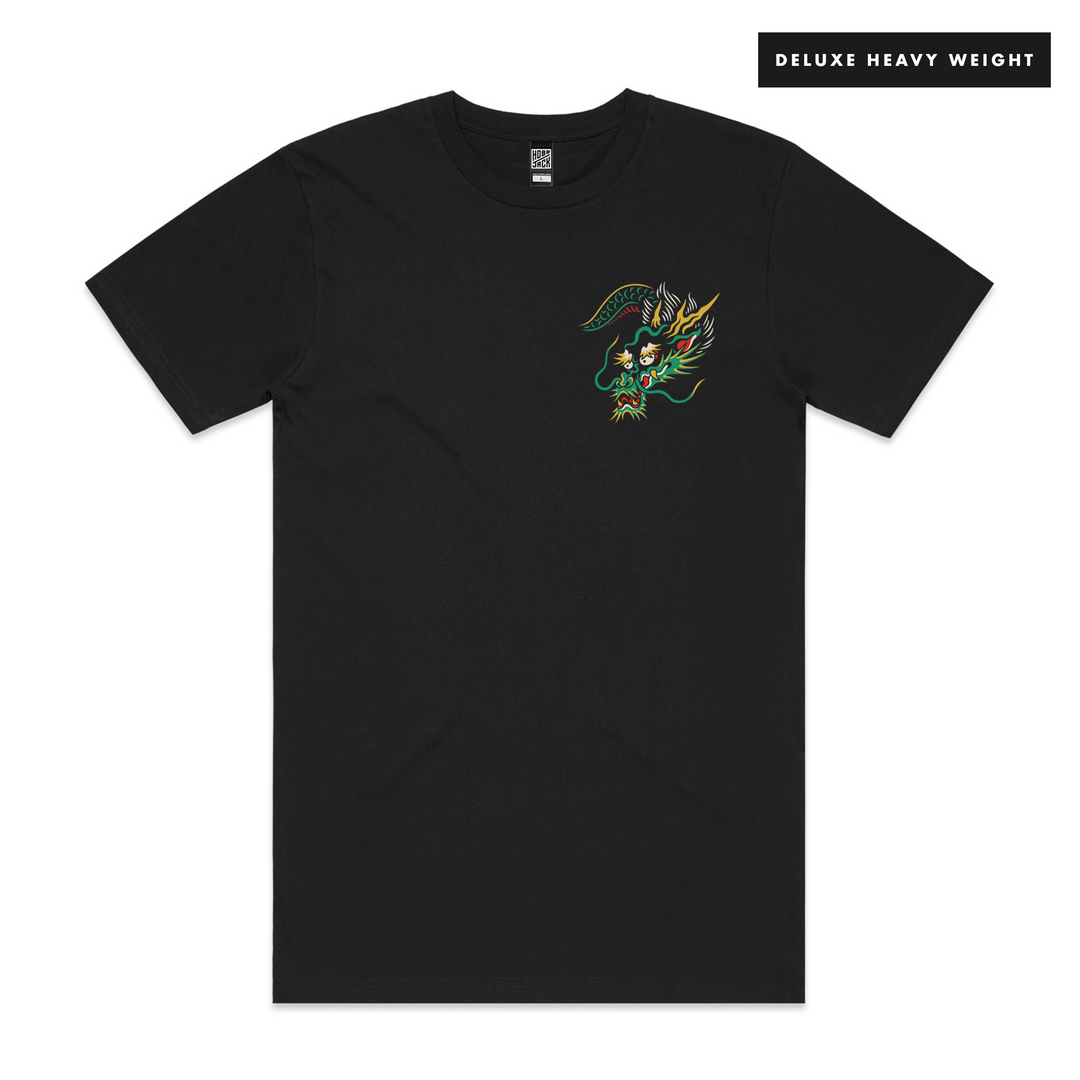 HITOSHĪ - FRONT & BACK - BLACK T-SHIRT - DELUXE HEAVY