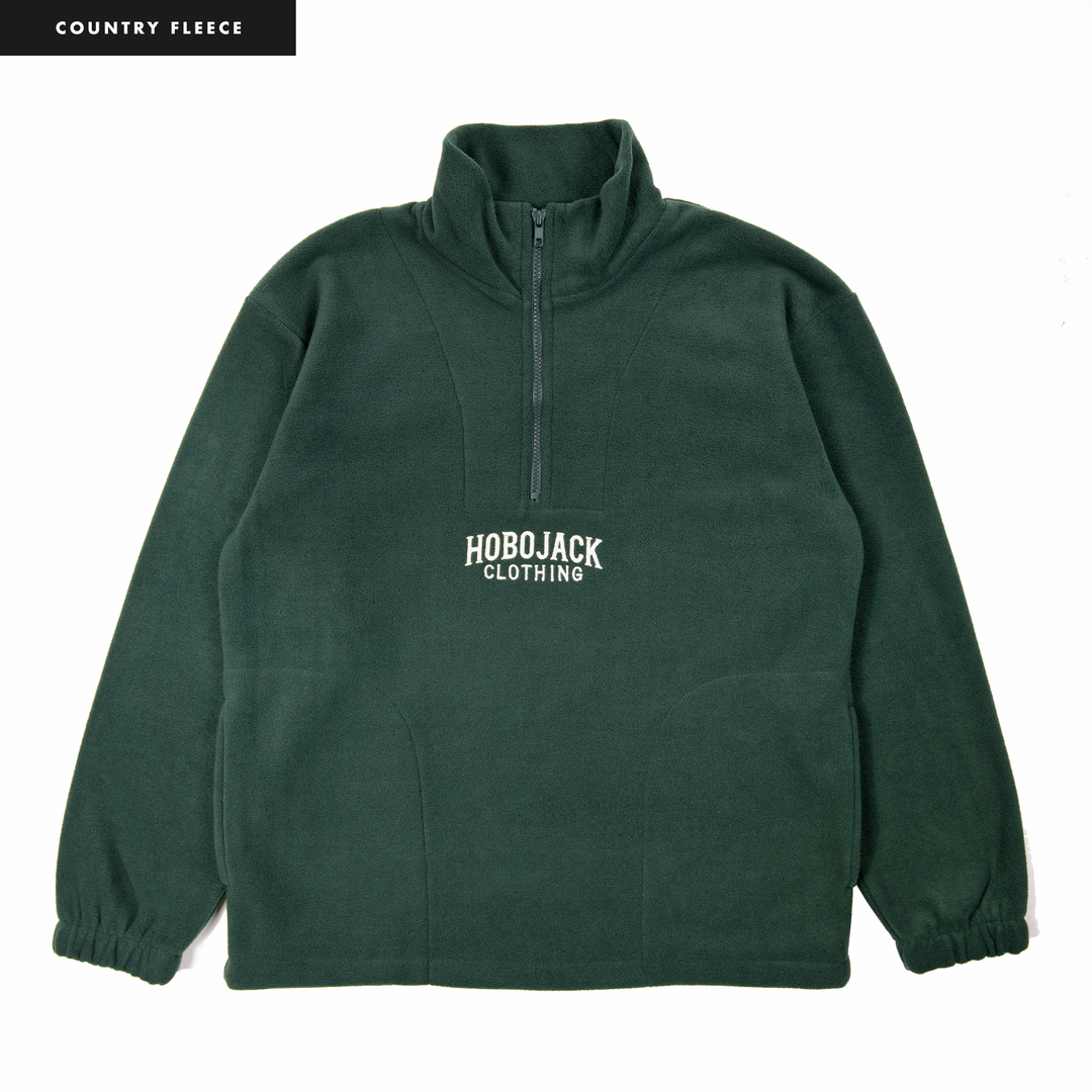 QUARTER ZIP COUNTRY FLEECE - FOREST
