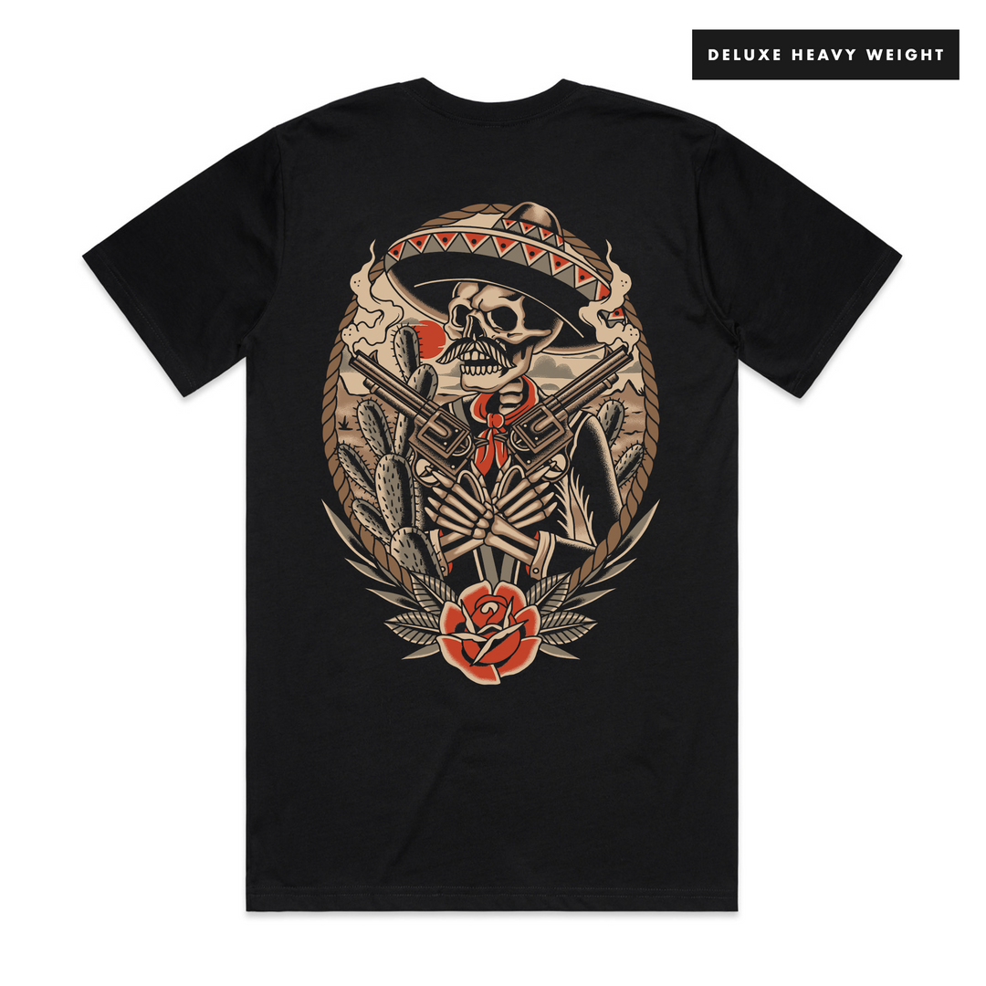 DEATHSPERADO - FRONT & BACK - BLACK T-SHIRT - DELUXE HEAVY