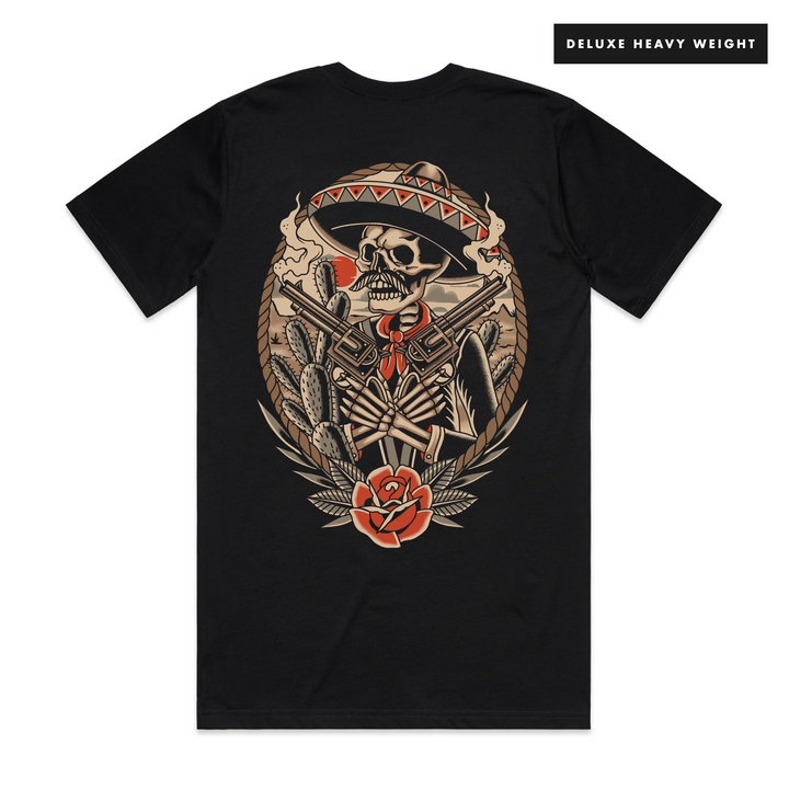 DEATHSPERADO - FRONT & BACK - BLACK T-SHIRT - DELUXE HEAVY