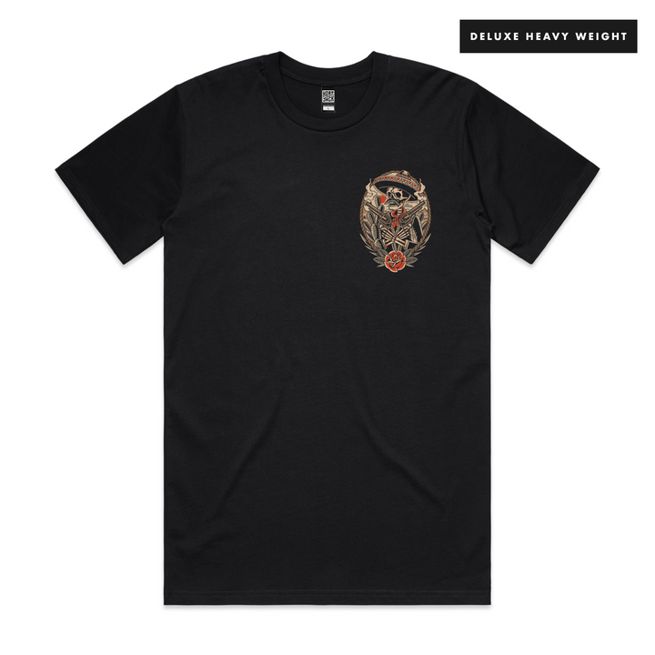 DEATHSPERADO - FRONT & BACK - BLACK T-SHIRT - DELUXE HEAVY