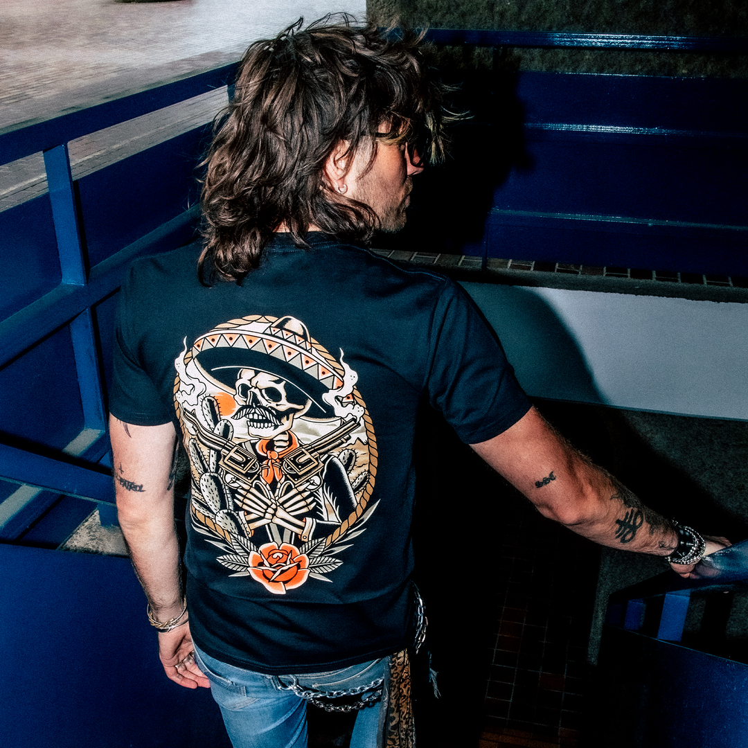DEATHSPERADO - FRONT & BACK - BLACK T-SHIRT - DELUXE HEAVY