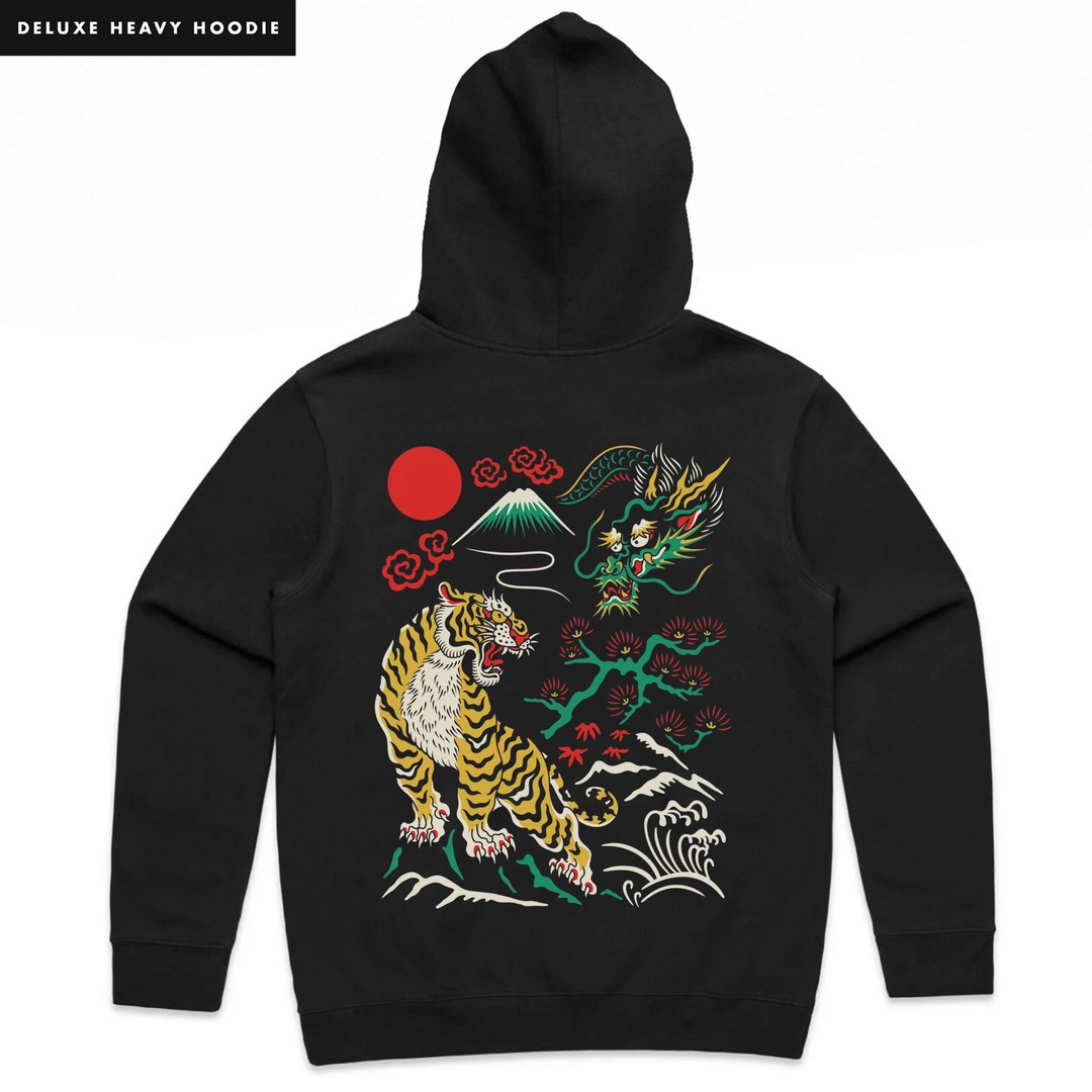 HITOSHĪ - HEAVY HOODIE - BLACK