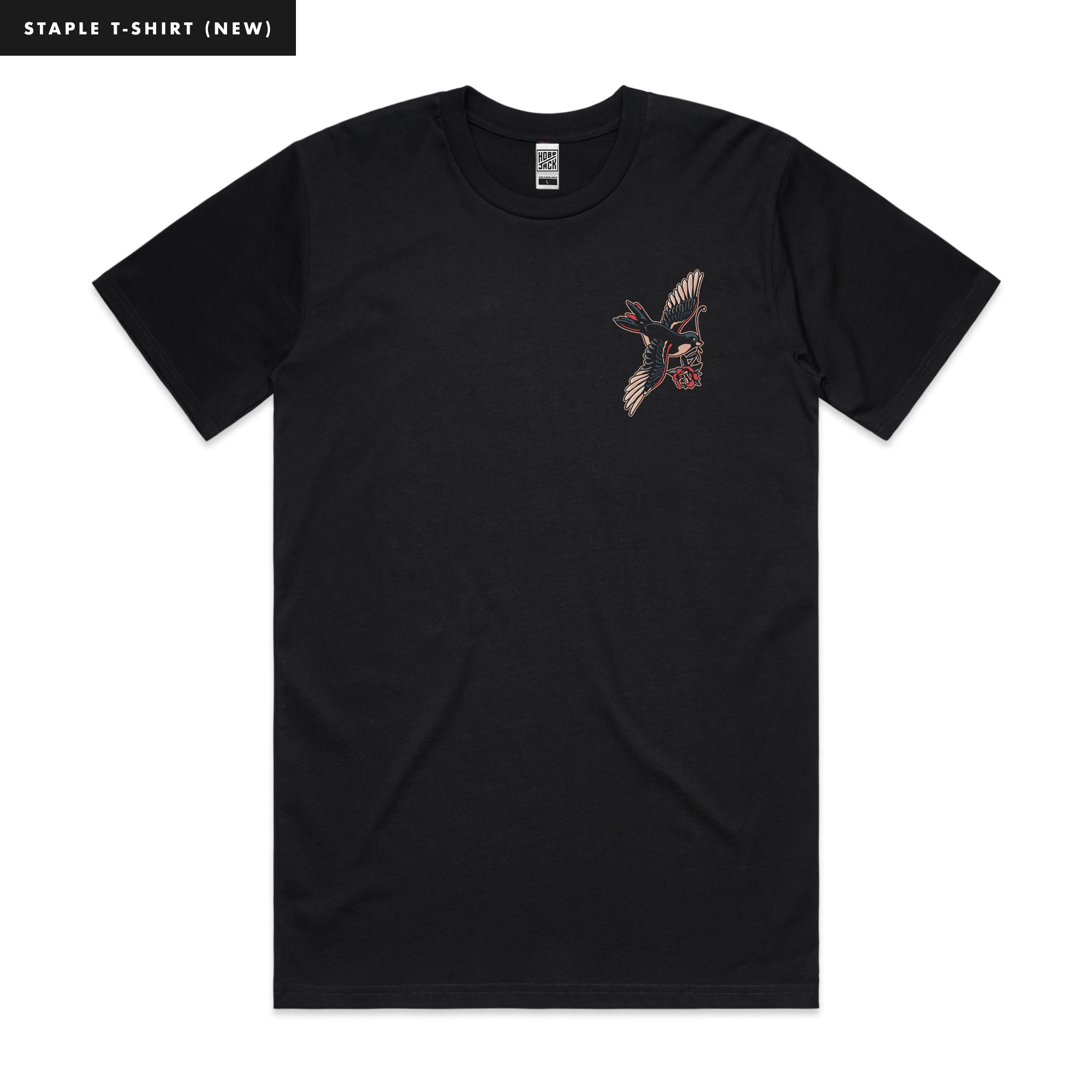 Traditional Flash Swallow Tattoo ~ BLACK Pocket T-Shirt ~ Hobo