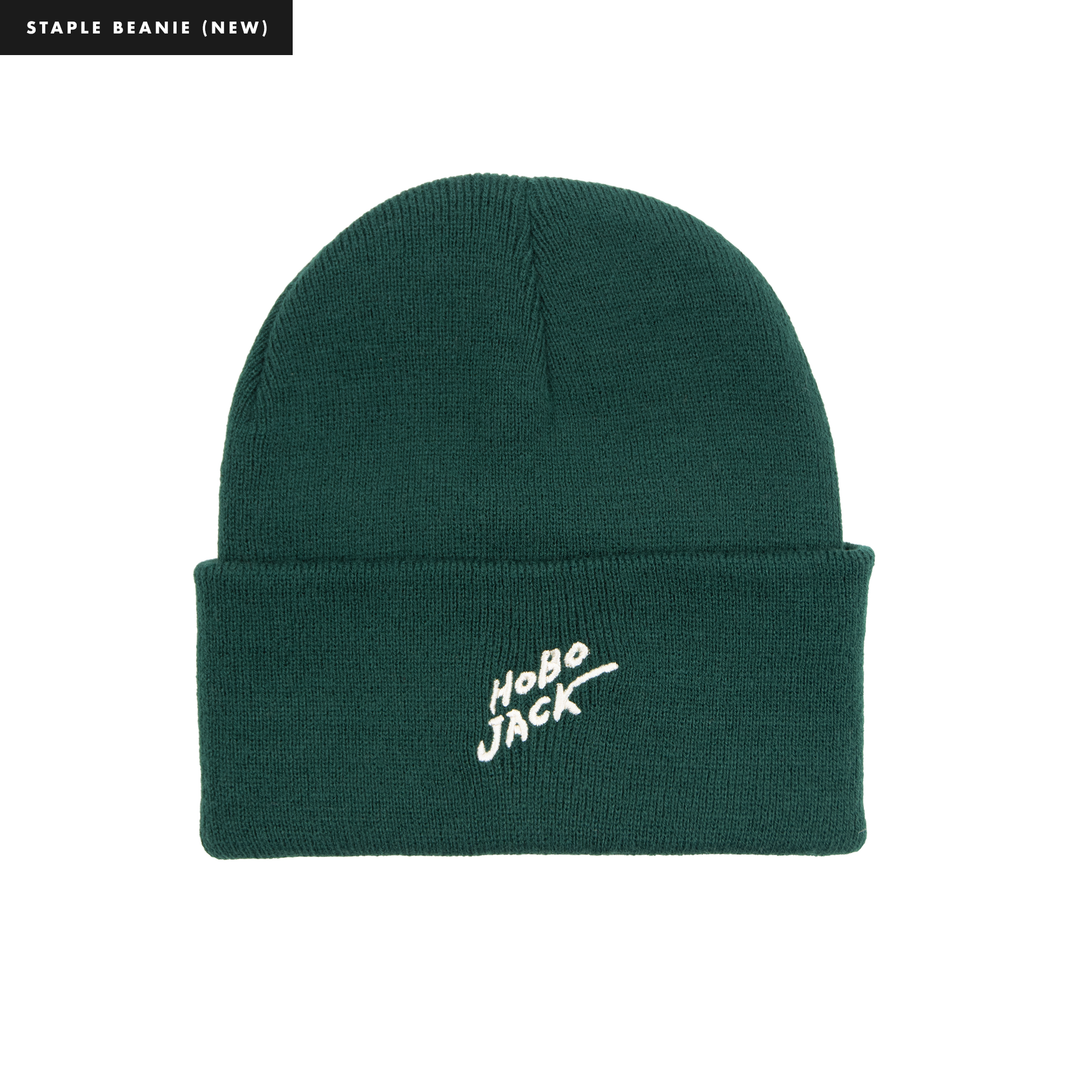 GREEN LOGO BEANIE - STAPLE