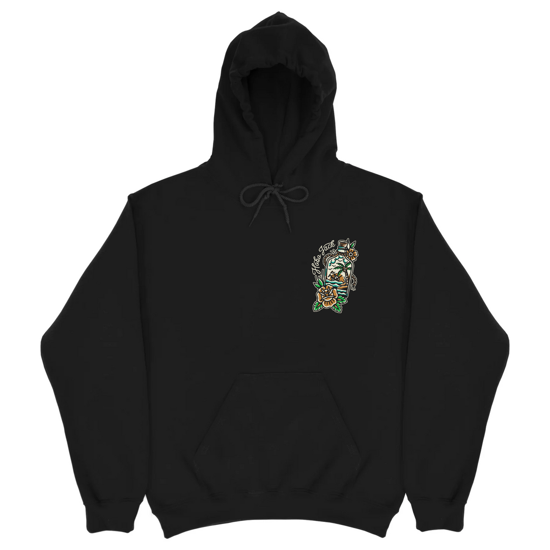 MESSAGE IN A BOTTLE - HEAVY HOODIE - BLACK