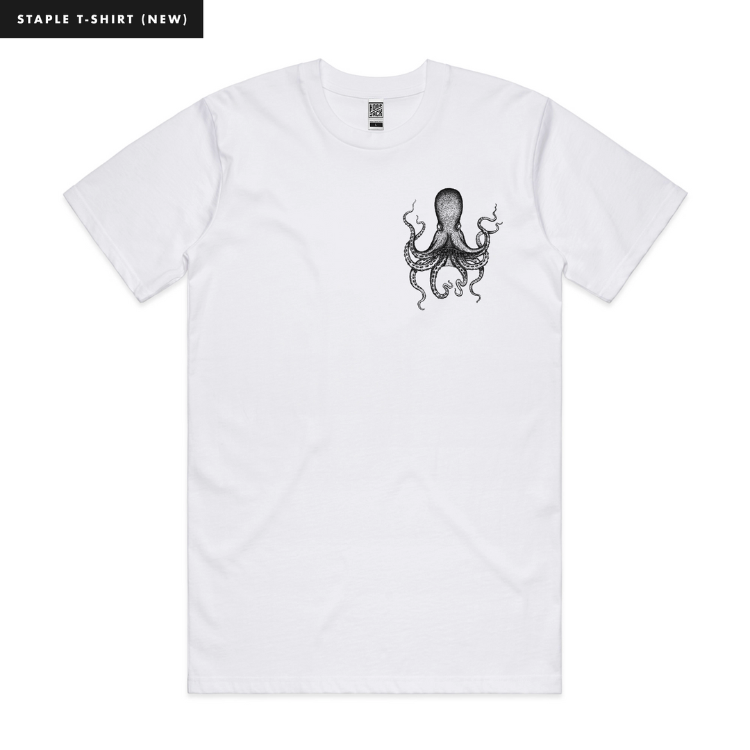 OCTOPUS TATTOO - WHITE POCKET T-SHIRT ~ BEN WILLS COLLAB