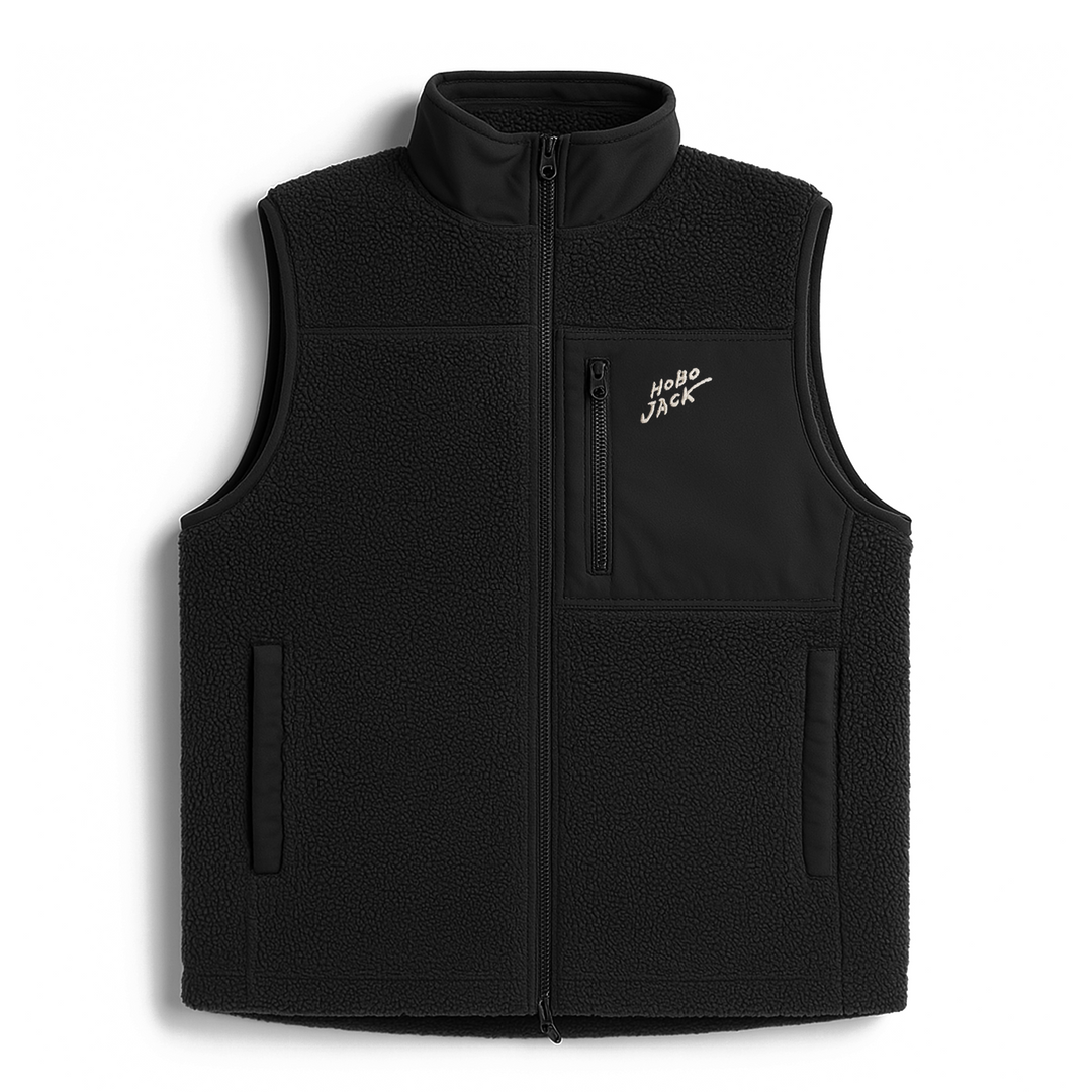 SHERPA FLEECE GILET - BLACK