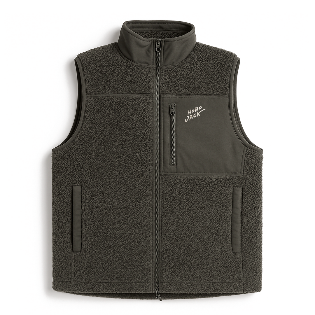 SHERPA FLEECE GILET - OLIVE