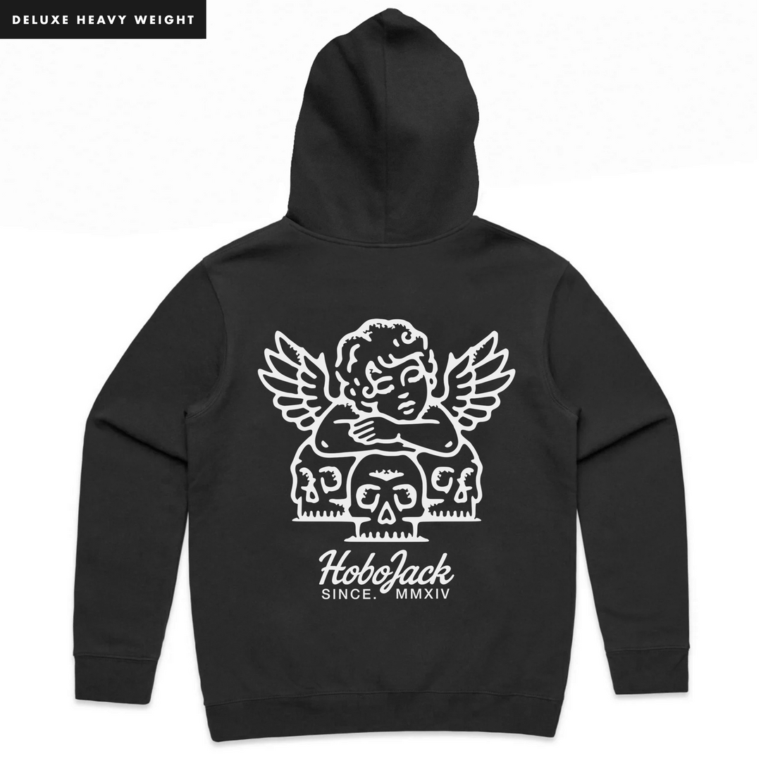 SKULL & SAINT - HEAVY HOODIE - COAL