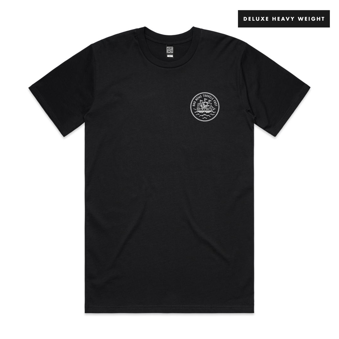 BAD NEWS - FRONT & BACK - BLACK T-SHIRT - DELUXE HEAVY