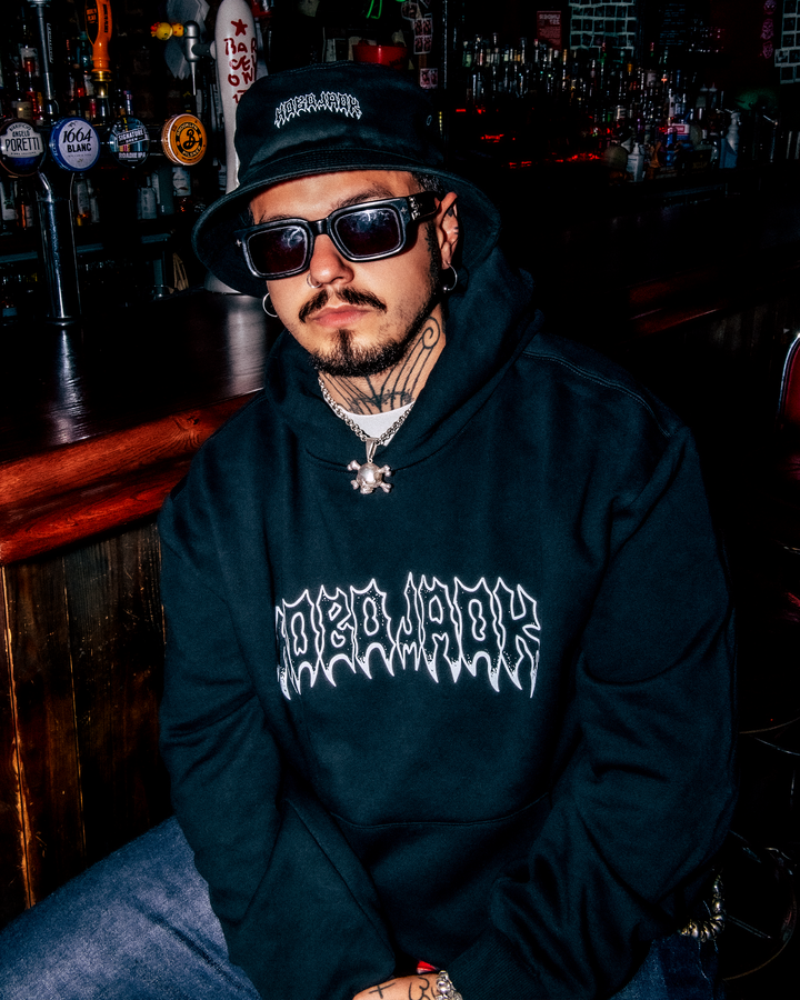 BAND LOGO BUCKET HAT - BLACK