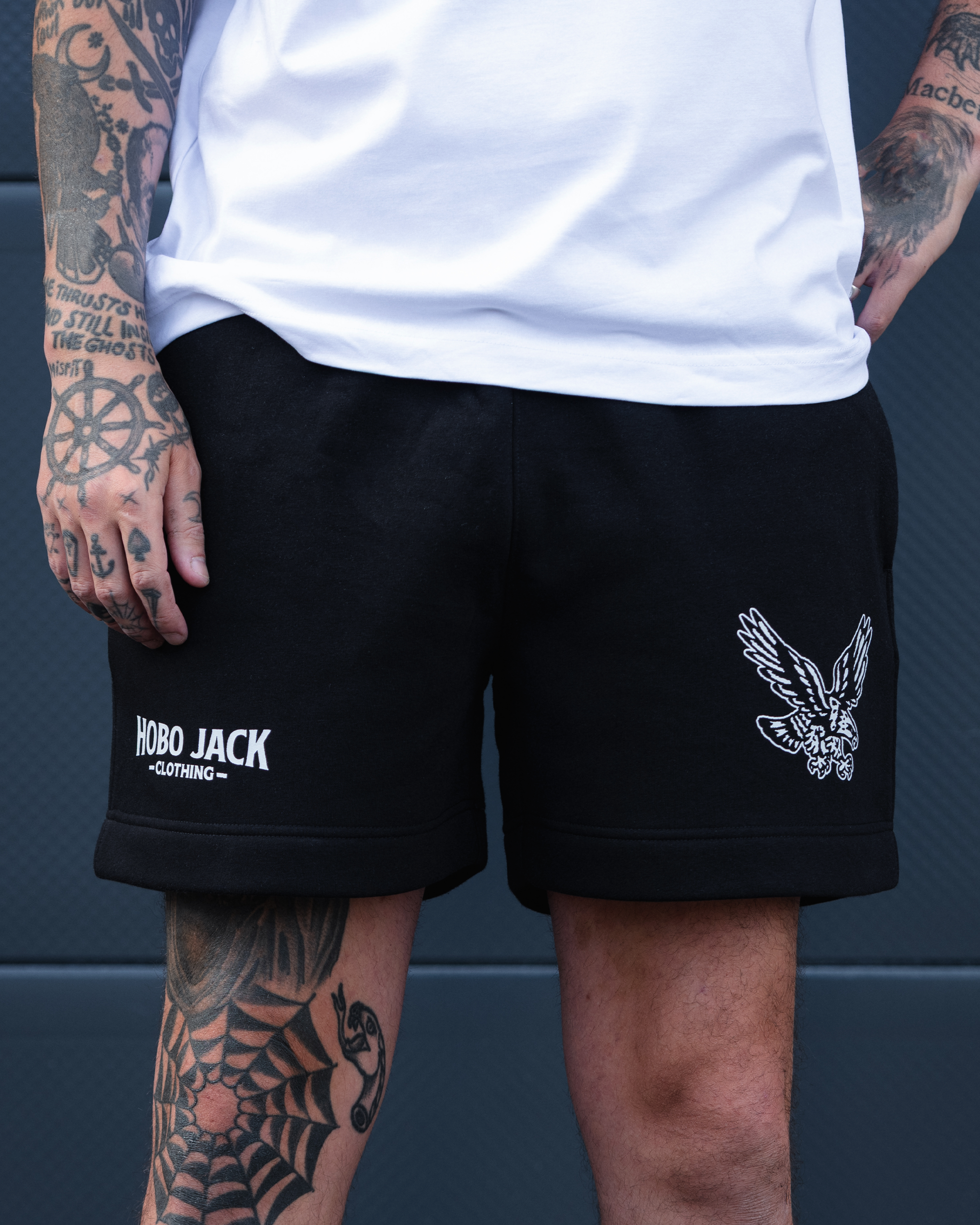 BORN FREE - BLACK TRACK SHORTS