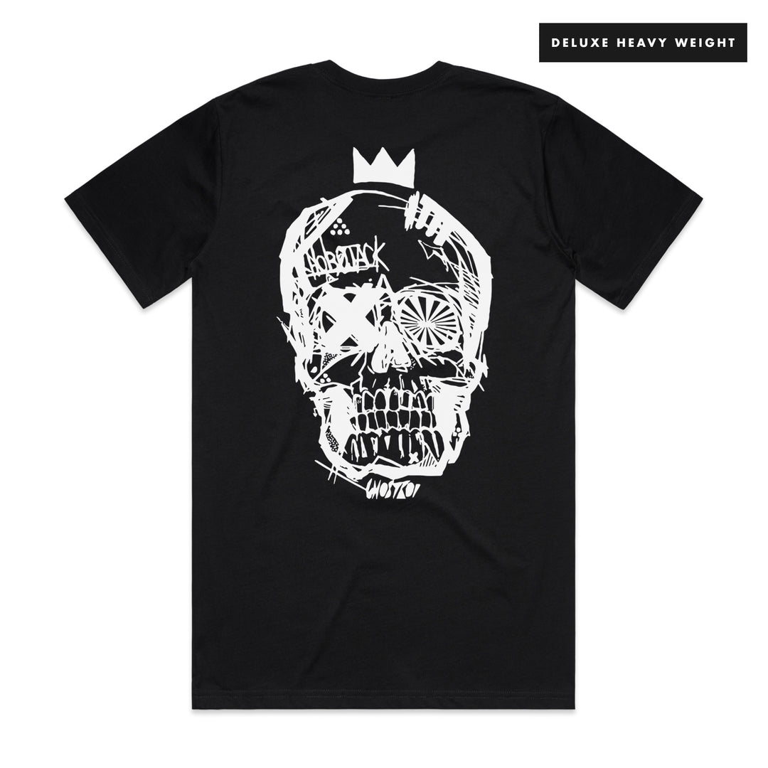 CRAZY JACK - FRONT & BACK - BLACK T-SHIRT - DELUXE HEAVY