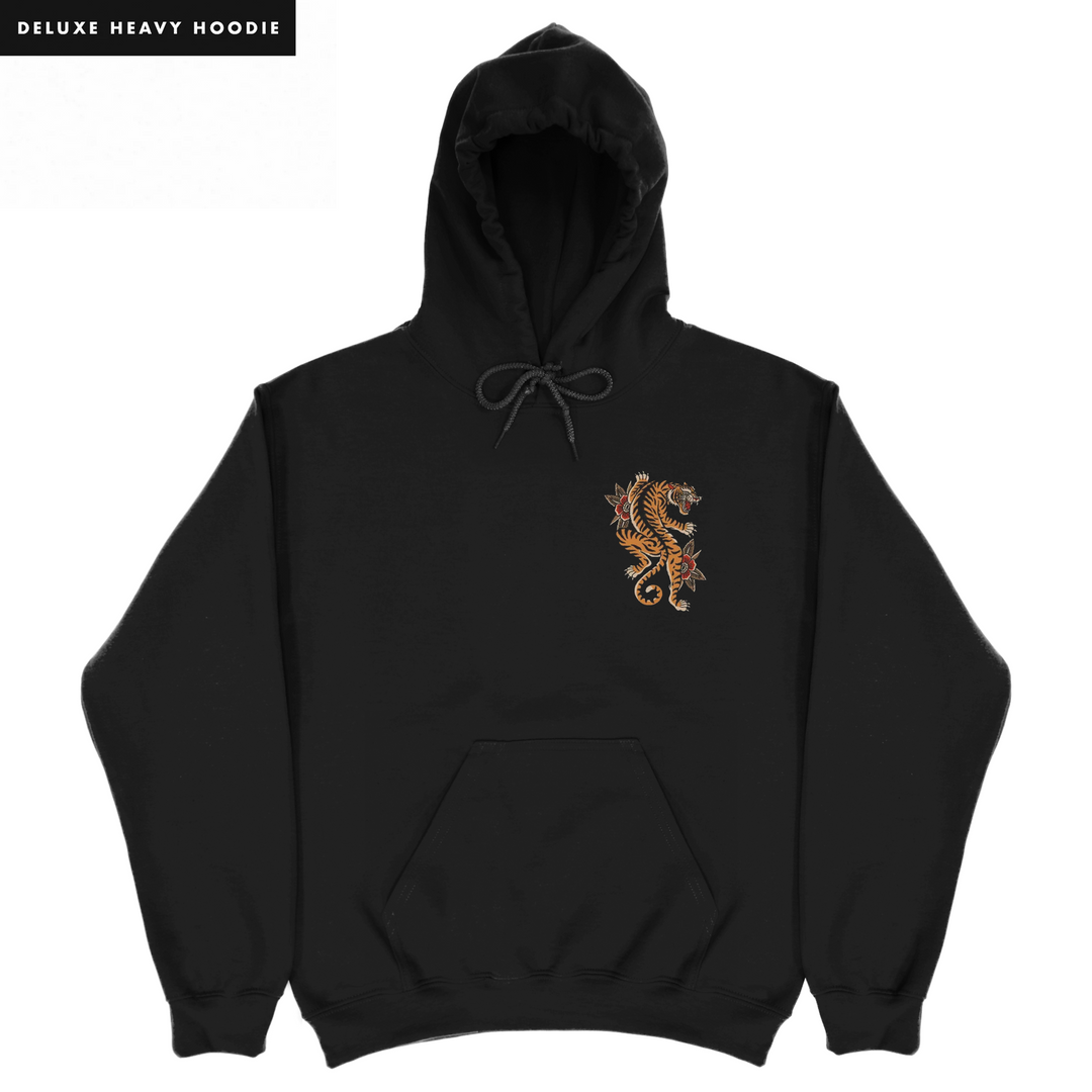 CLIMBING TIGER - HEAVY HOODIE - BLACK