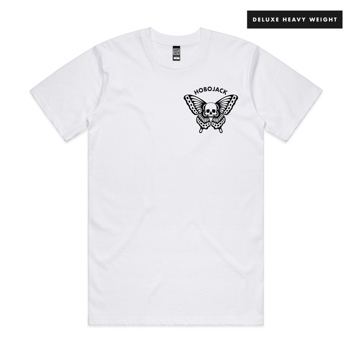 DEATHLY FLASH - FRONT & BACK - WHITE T-SHIRT - DELUXE HEAVY