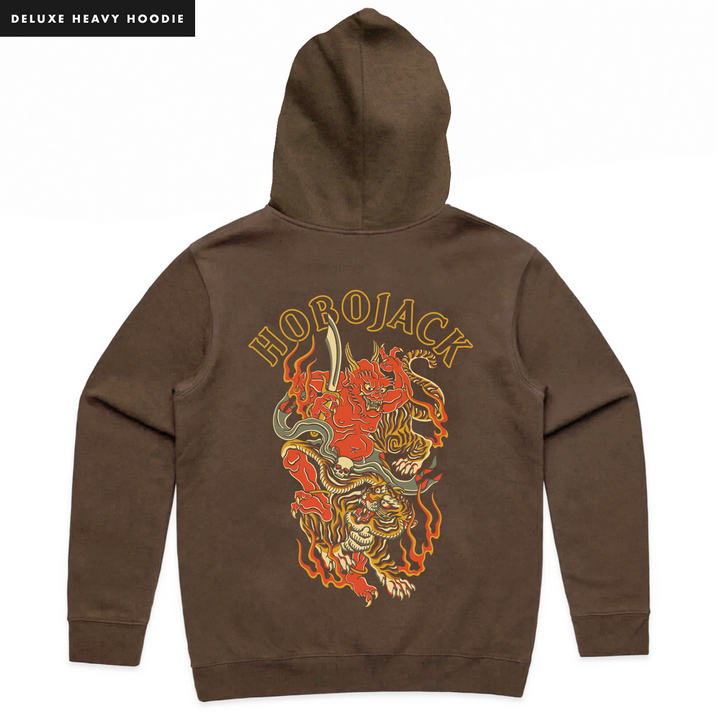 DEMON DUEL - HEAVY HOODIE - WALNUT