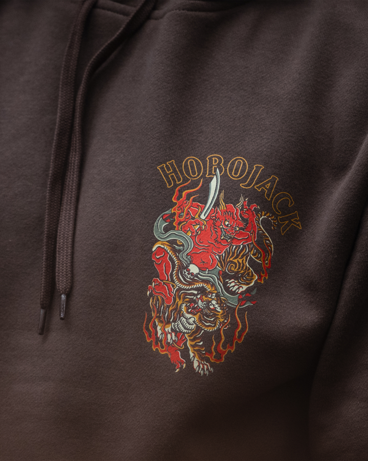 DEMON DUEL - HEAVY HOODIE - WALNUT