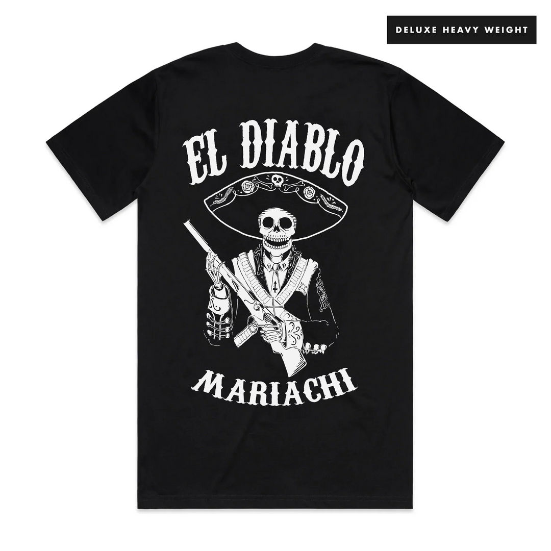 EL DIABLO - FRONT & BACK - BLACK T-SHIRT - DELUXE HEAVY