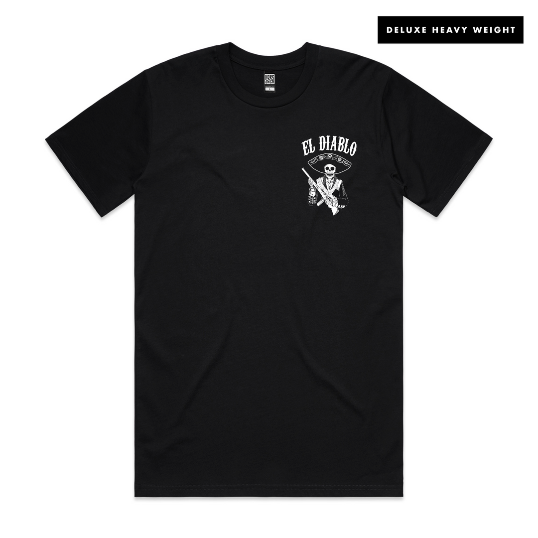 EL DIABLO - FRONT & BACK - BLACK T-SHIRT - DELUXE HEAVY EL DIABLO - FRONT & BACK - BLACK T-SHIRT - DELUXE HEAVY