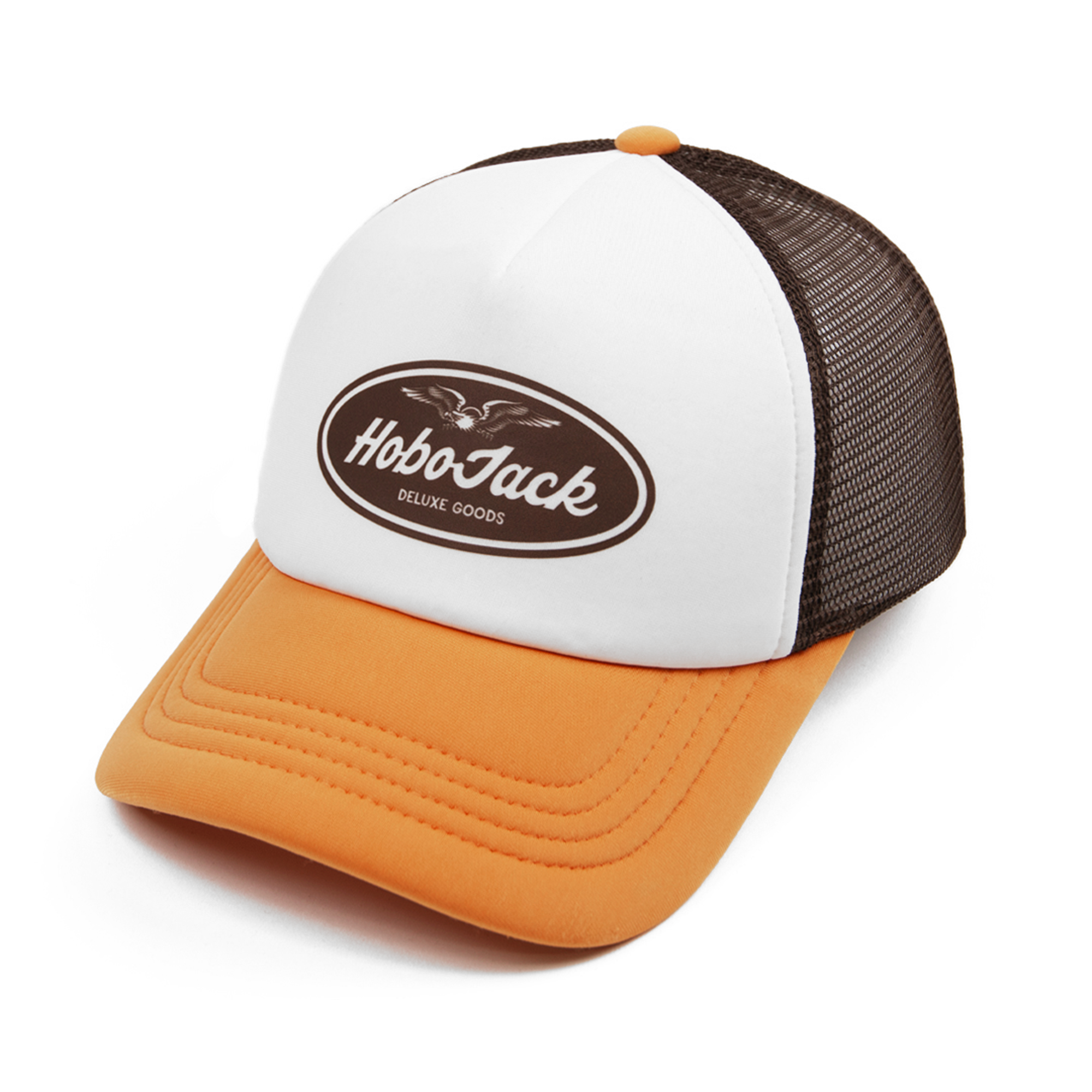 OVAL EAGLE FOAM TRUCKER - BROWN & ORANGE