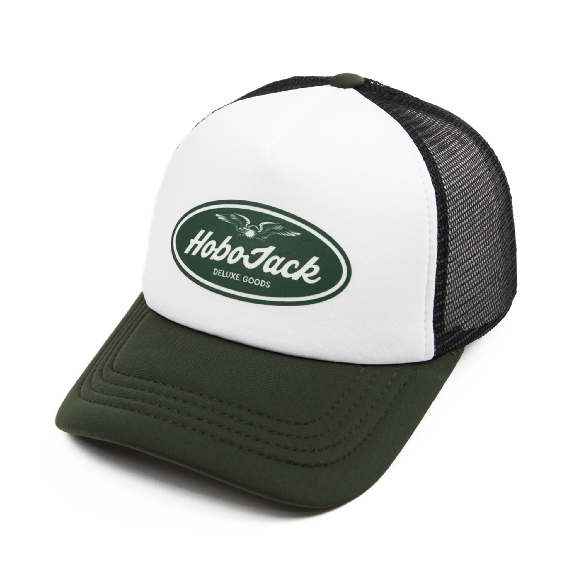 OVAL EAGLE FOAM TRUCKER - OLIVE & BLACK
