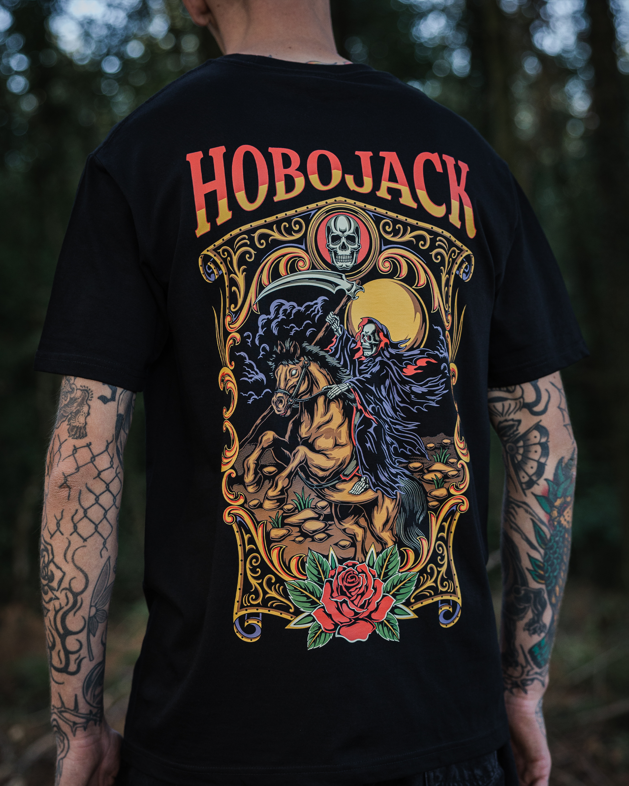 THE GRIM CAVALIER - BLACK T-SHIRT-2