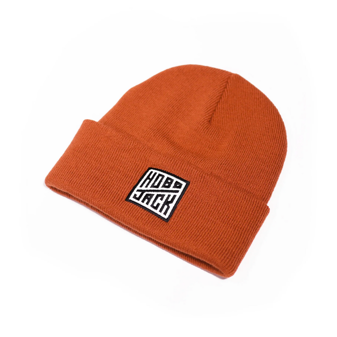 EMBROIDERED LOGO ESSENTIAL BEANIE - COPPER