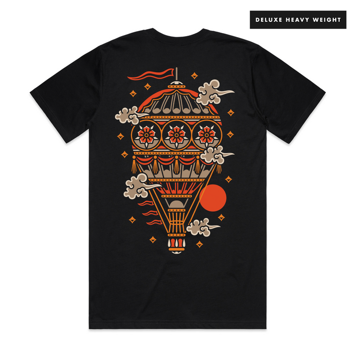 HIGHJACK - FRONT & BACK - BLACK T-SHIRT - DELUXE HEAVY