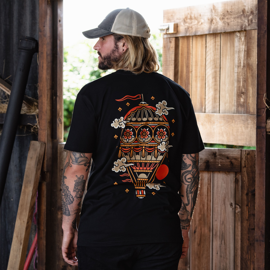 HIGHJACK - FRONT & BACK - BLACK T-SHIRT - DELUXE HEAVY