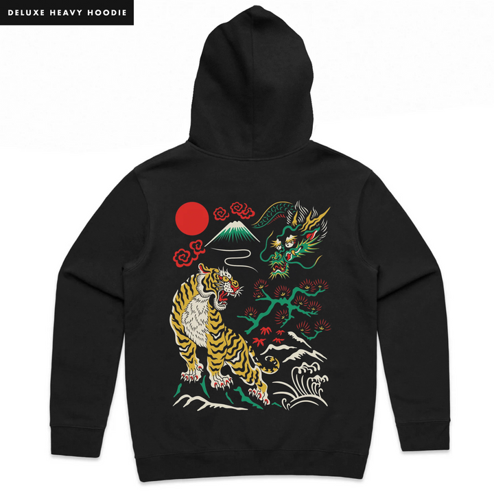 HITOSHĪ - HEAVY HOODIE - BLACK