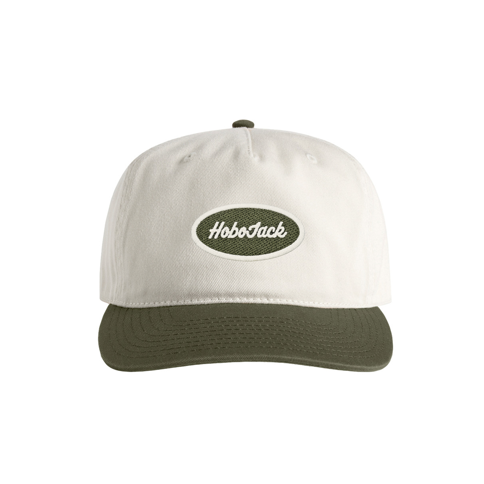 OVAL PATCH CAP - CREAM & OLIVE