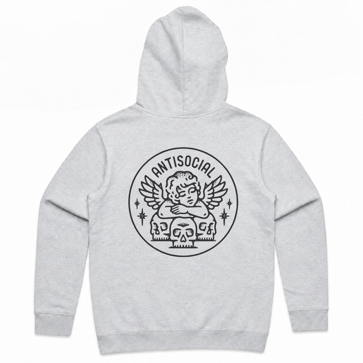 ANTISOCIAL HOODIE - ASH GREY-1