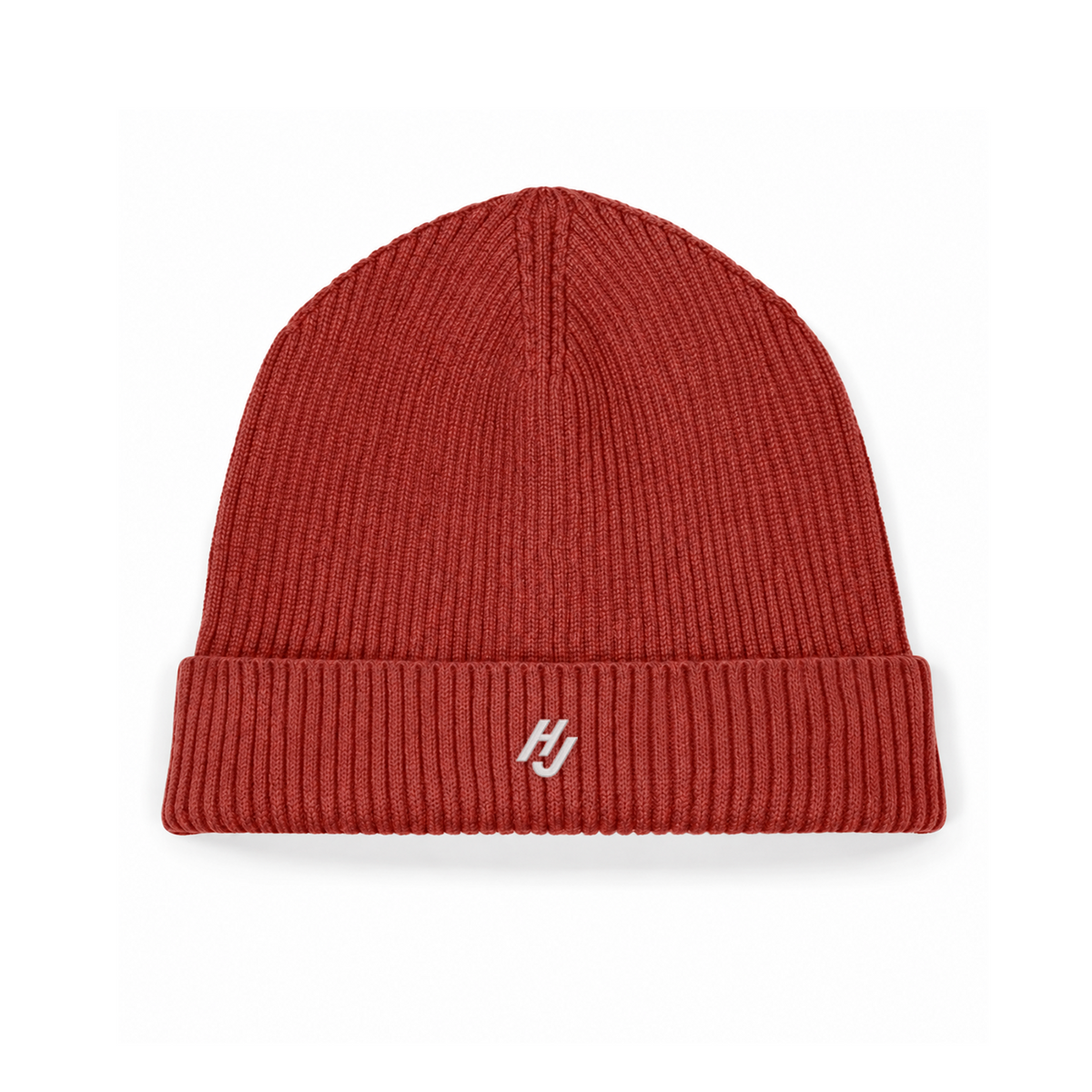 HJ MONOGRAM FISHERMAN BEANIE - EARTH RED-1