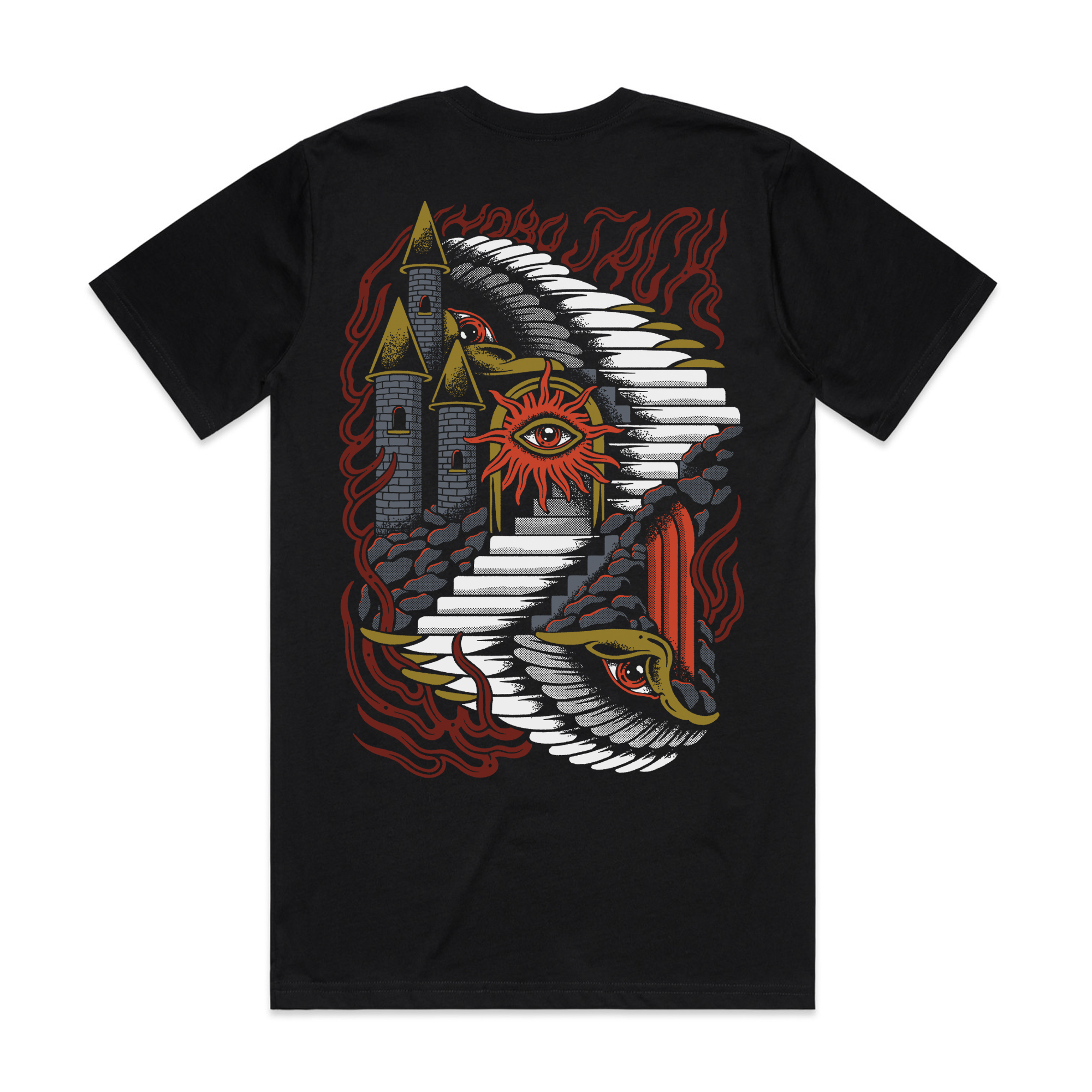 WATCHTOWER - FRONT & BACK BLACK T-SHIRT