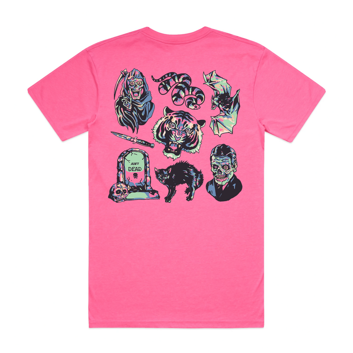 GRAVE SHIFT - BRIGHT PINK T-SHIRT