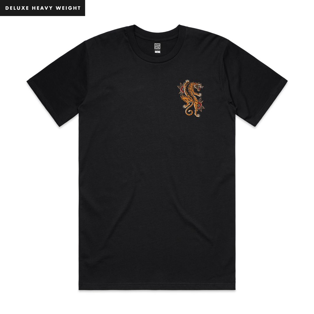 CLIMBING TIGER - POCKET T-SHIRT - DELUXE HEAVY