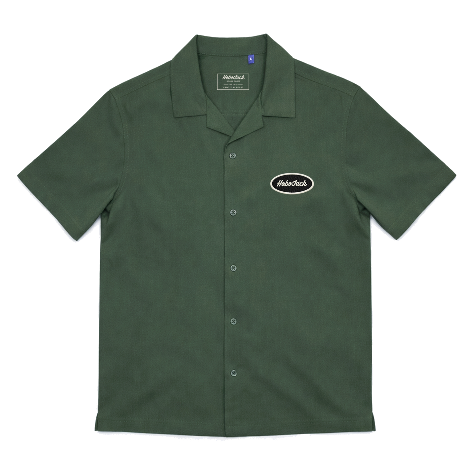 OVAL PATCH LOGO CUBAN SHIRT - OLIVE