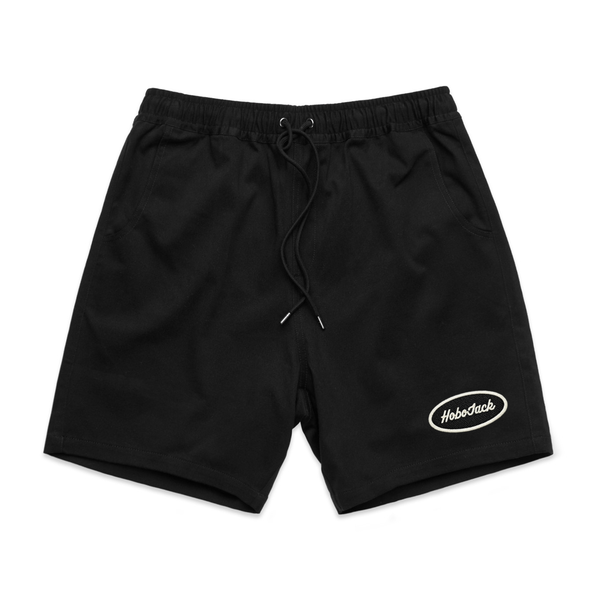OVAL PATCH WALK SHORTS - BLACK