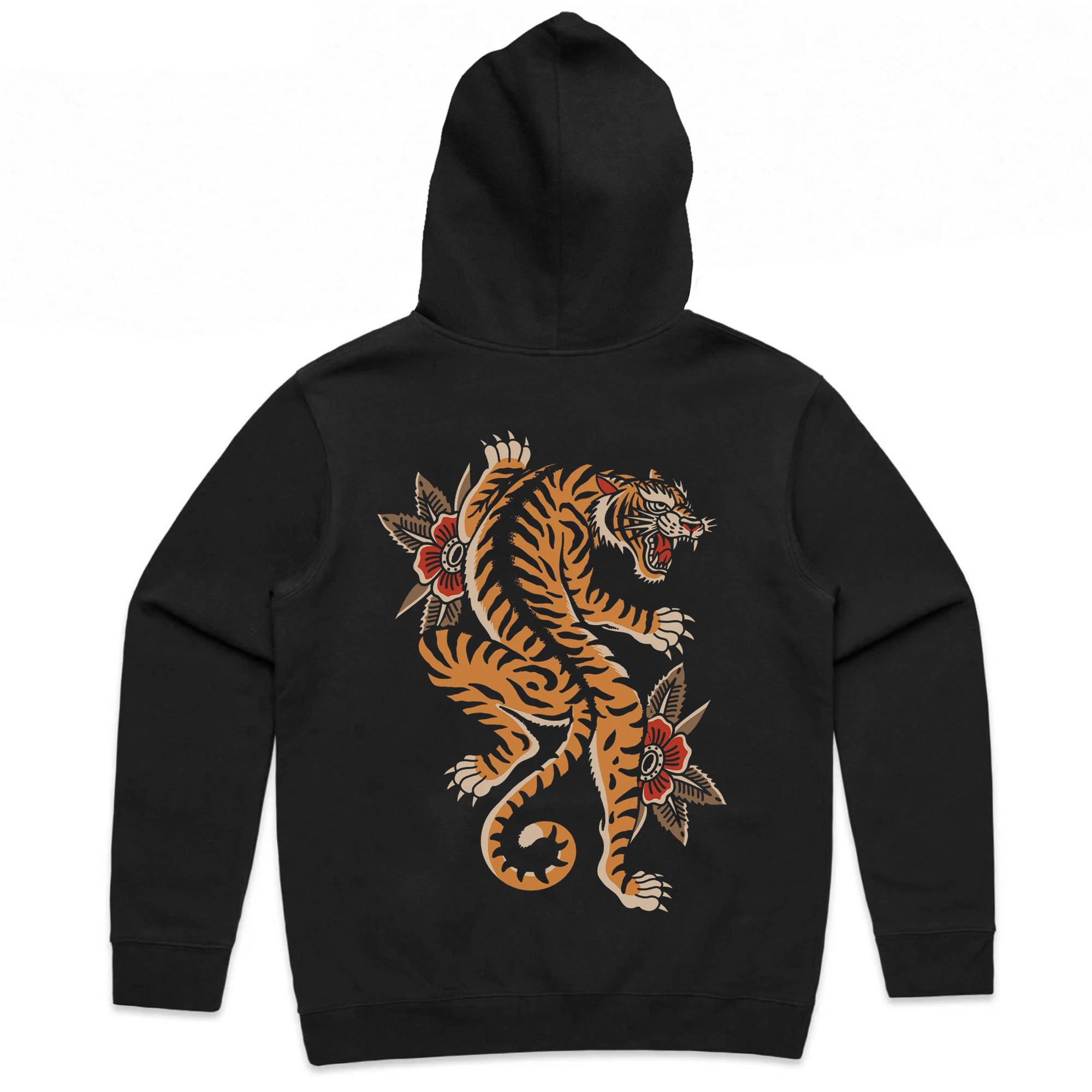 CLIMBING TIGER DELUXE HOODIE - BLACK