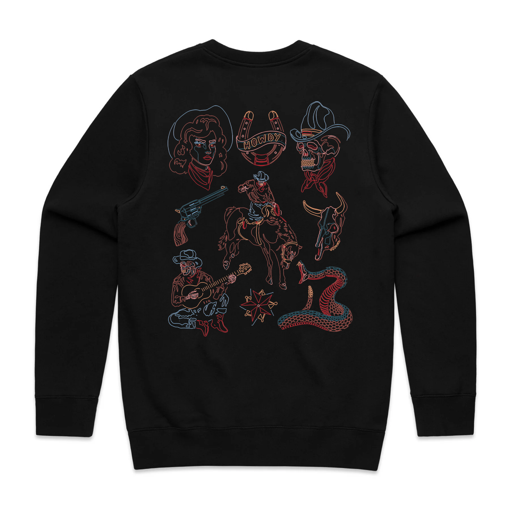 WESTERN FLASH DELUXE SWEATSHIRT - BLACK