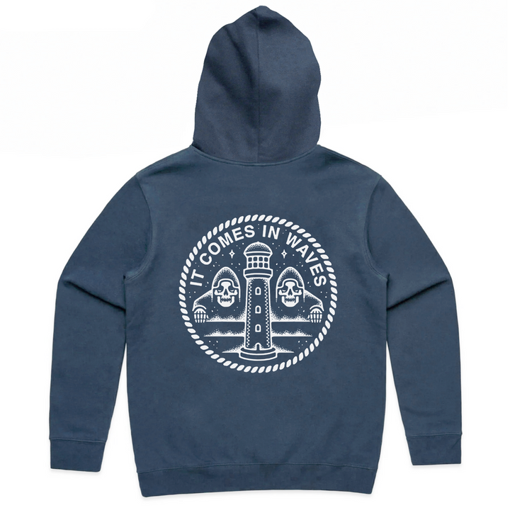 IT COMES IN WAVES DELUXE HOODIE - PETROL