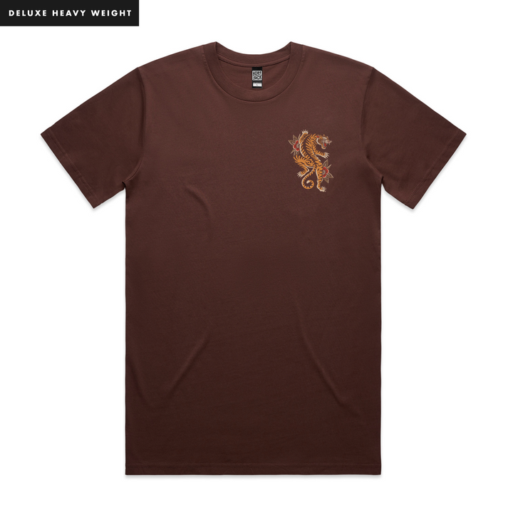 CLIMBING TIGER - POCKET T-SHIRT - DELUXE HEAVY
