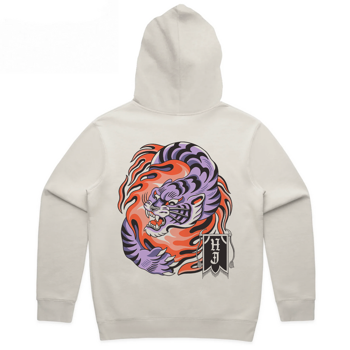 TIGER INFERNO DELUXE HOODIE - BONE
