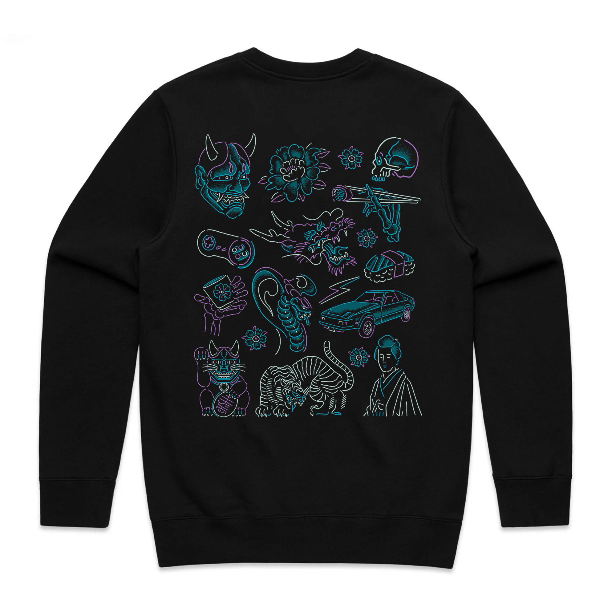 TOKYO NIGHTS DELUXE SWEATSHIRT - BLACK