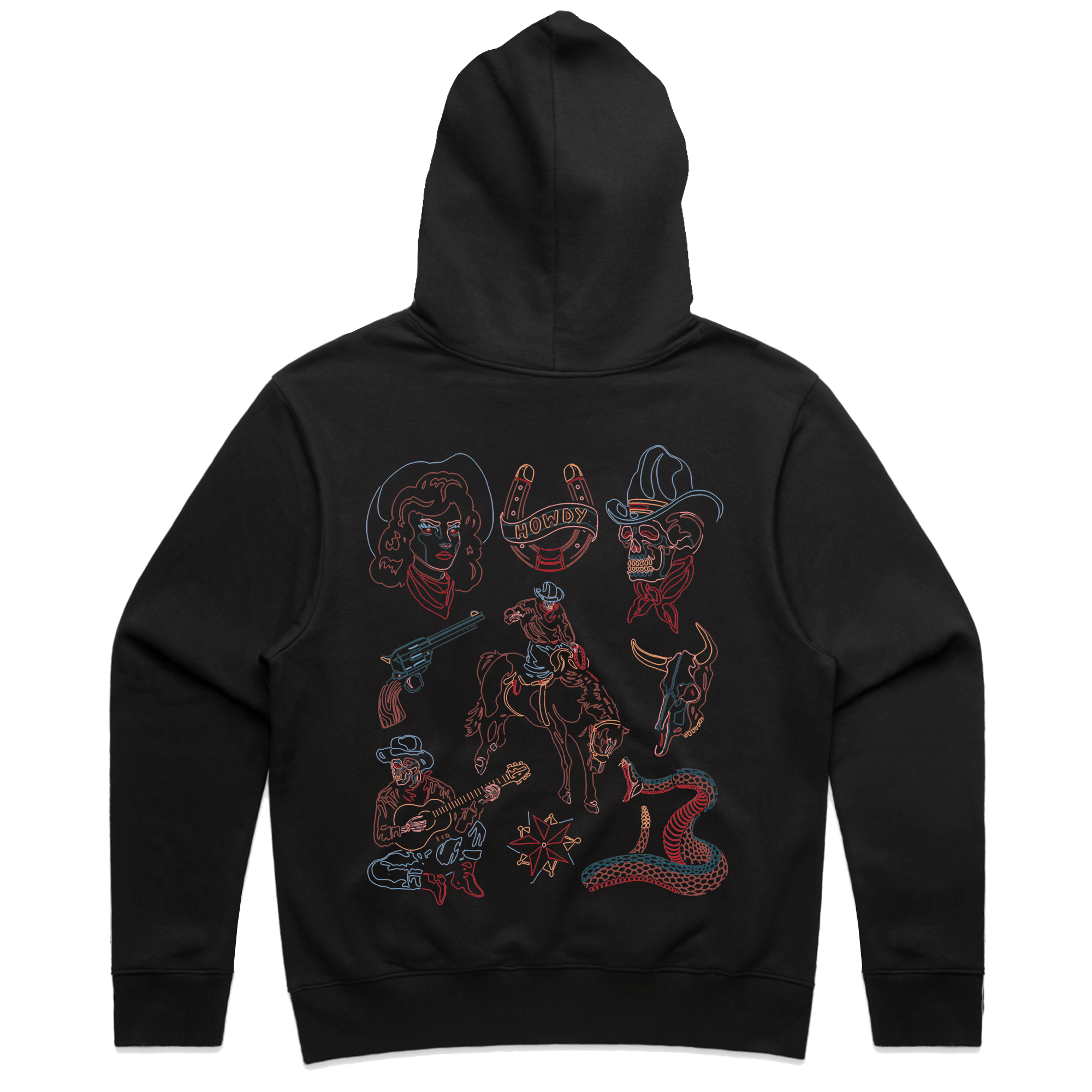WESTERN FLASH DELUXE HOODIE - BLACK