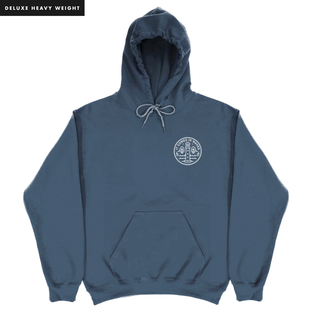 IT COMES IN WAVES - HEAVY HOODIE - PETROL