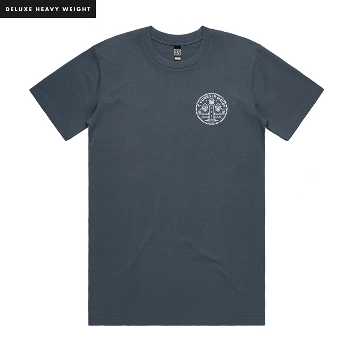IT COMES IN WAVES - FRONT & BACK - PETROL T-SHIRT - DELUXE HEAVY