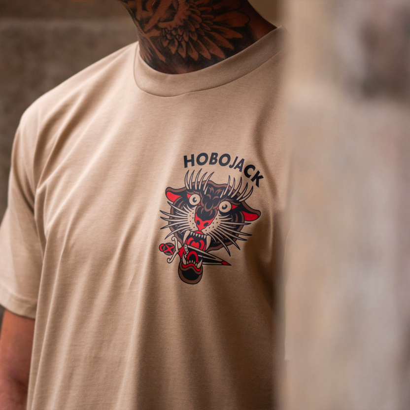 Traditional Flash Swallow Tattoo BLACK Pocket TShirt Hobo Jack Li